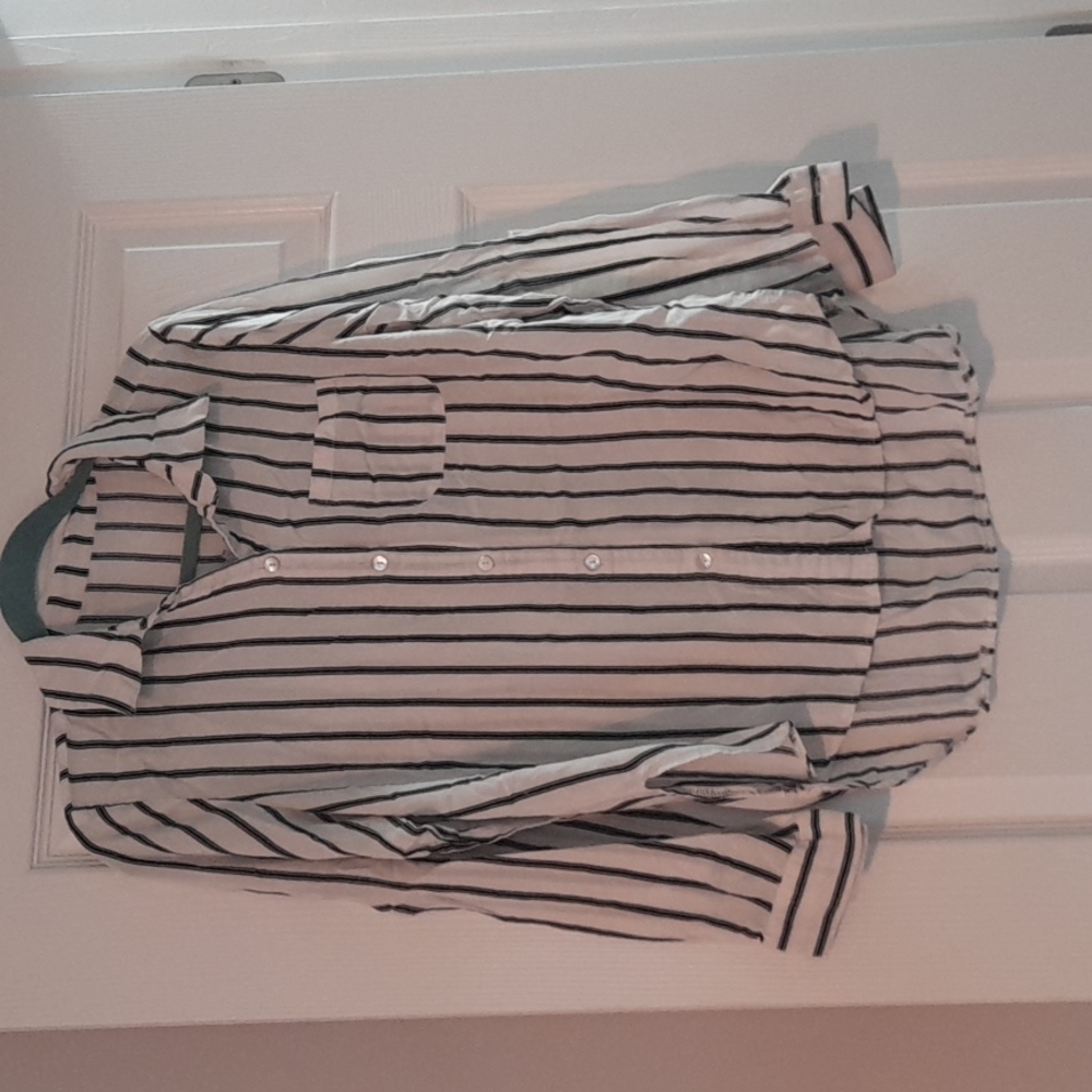 Vertical Stripe Button Down Shirt